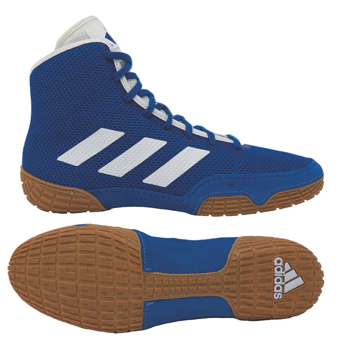 NEW - adidas Tech Fall 2.0 Wrestling Shoe, color: Royal/White - Click Image to Close